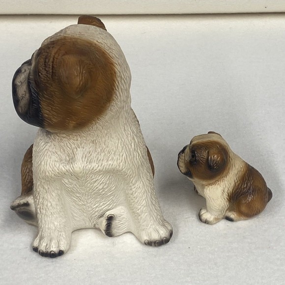 Harvey Knox Japan Global Art Bull Dog & Puppy Dog Canine Figurine H723A85 - Picture 6 of 11